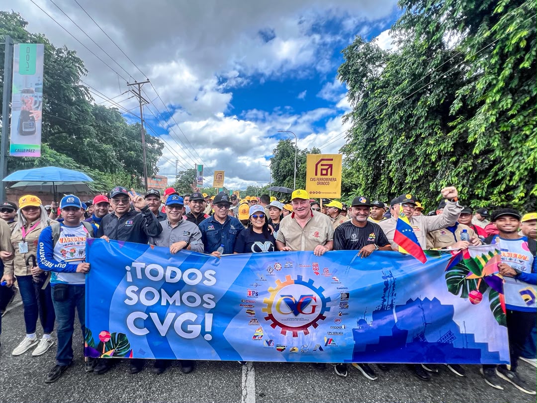 Fuerza laboral de Minas y CVG presentes en la gran movilización en respaldo a la presentación de la presidenta ante la ONU